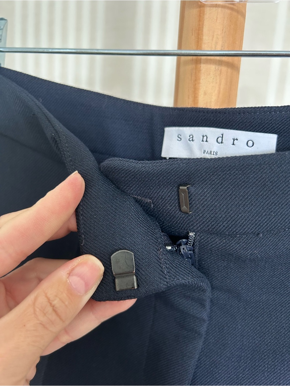 SANDRO Women’s Tailored Slim Ankle Pants  Navy Size 36 NEW - Picture 9 of 12